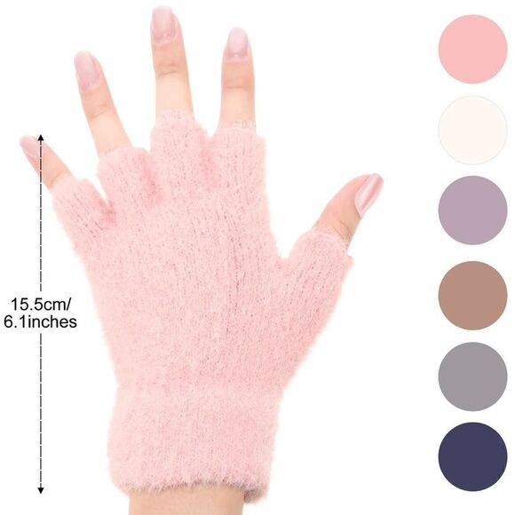 New in Package Fuzzy Microfiber Fingerless Gloves - Picture 2 of 9